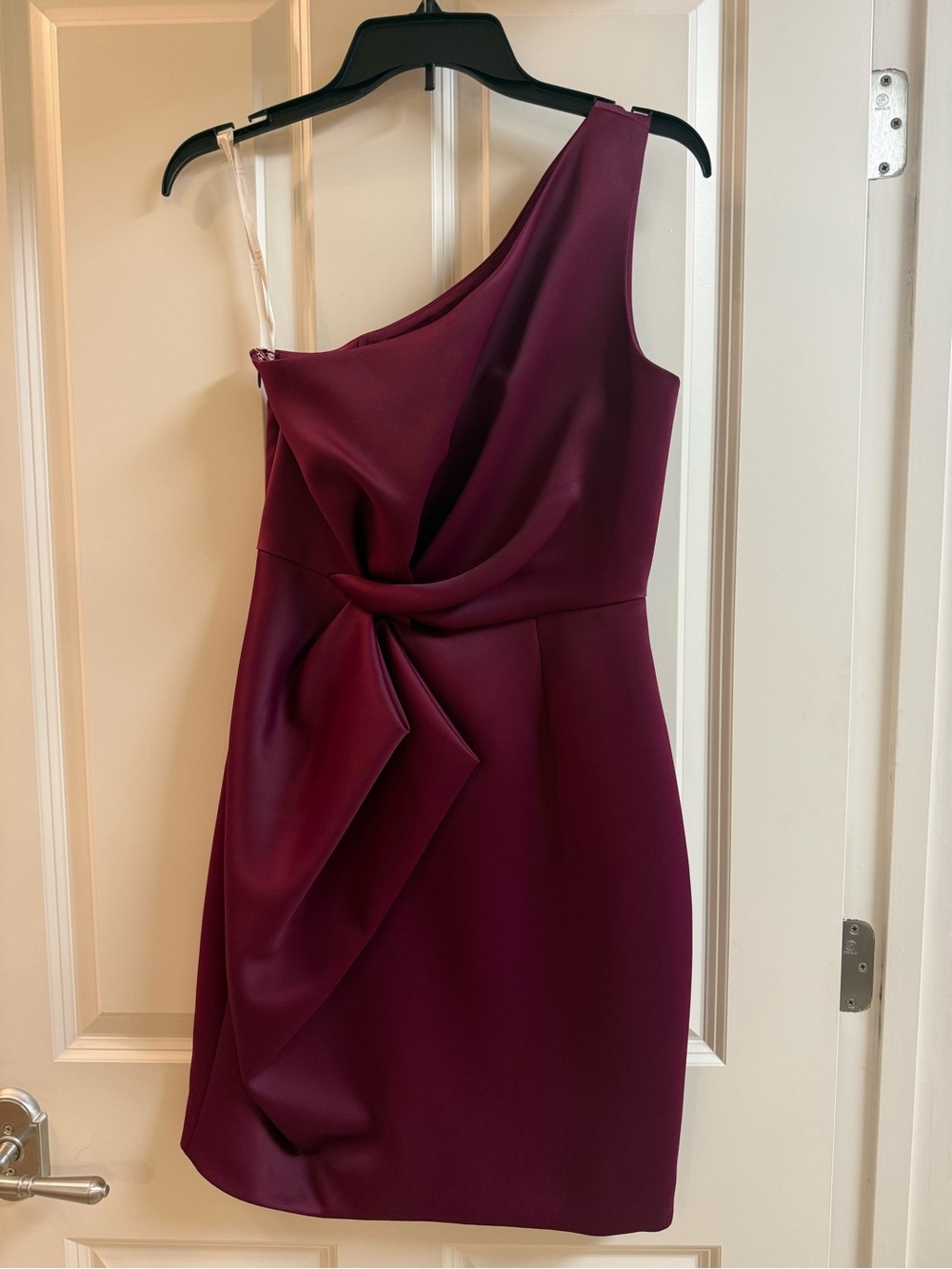 Heritage One-Shoulder Draped Dress in Plum